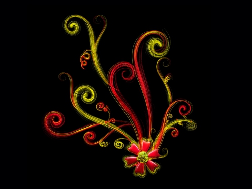 Colorful patterns on a black background (68 wallpapers)